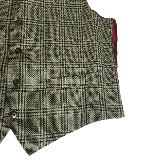 Moores Plaid Tweed Vest Men’s Size M – Grey Check Button Front Lined - Picture 4 of 14